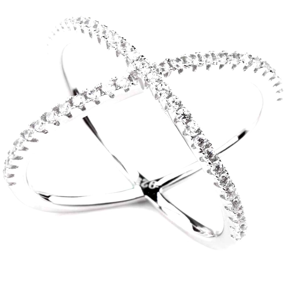 925 Sterling Silver Criss Cross Ring